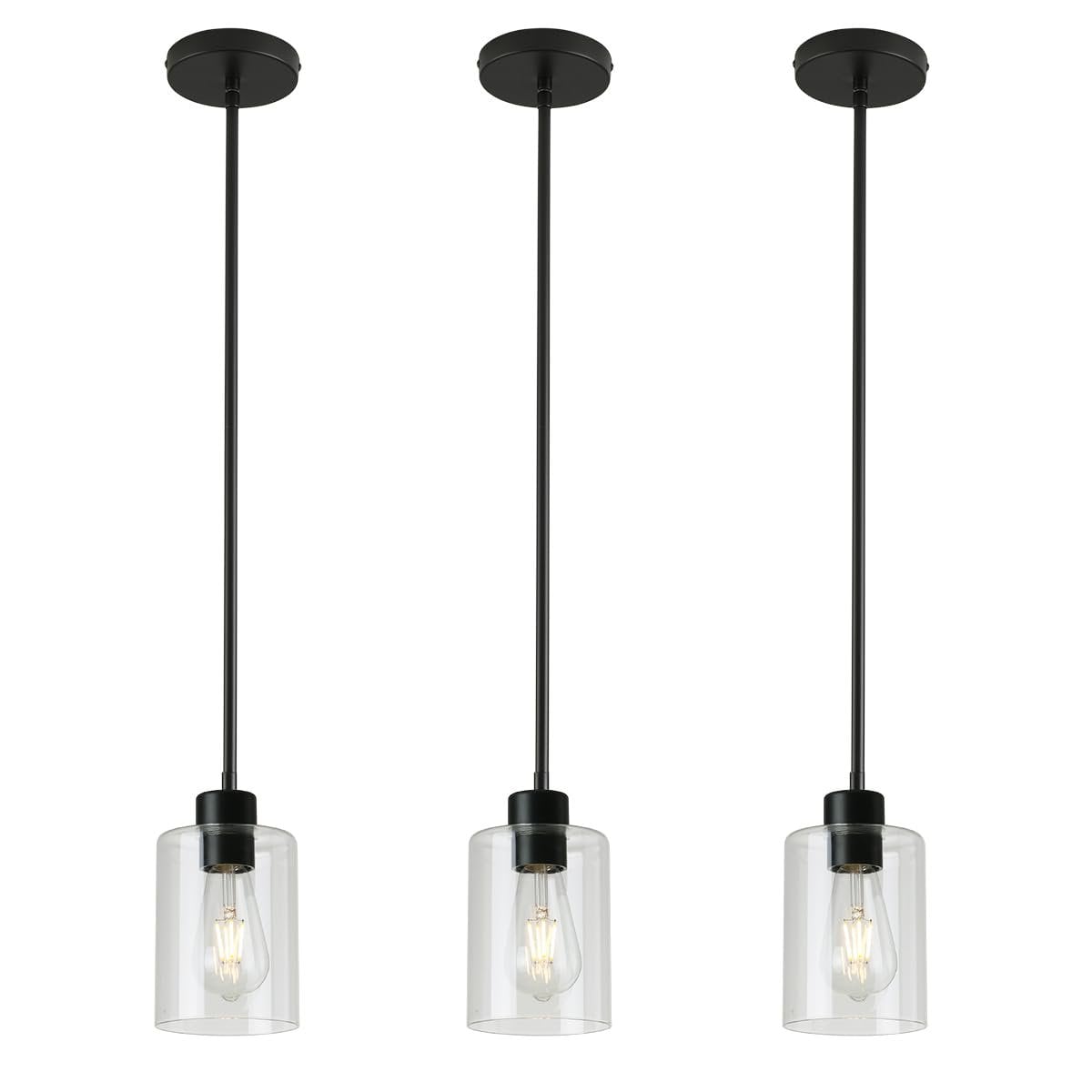3 Pack Black Pendant Lights Kitchen Island – Open Box
