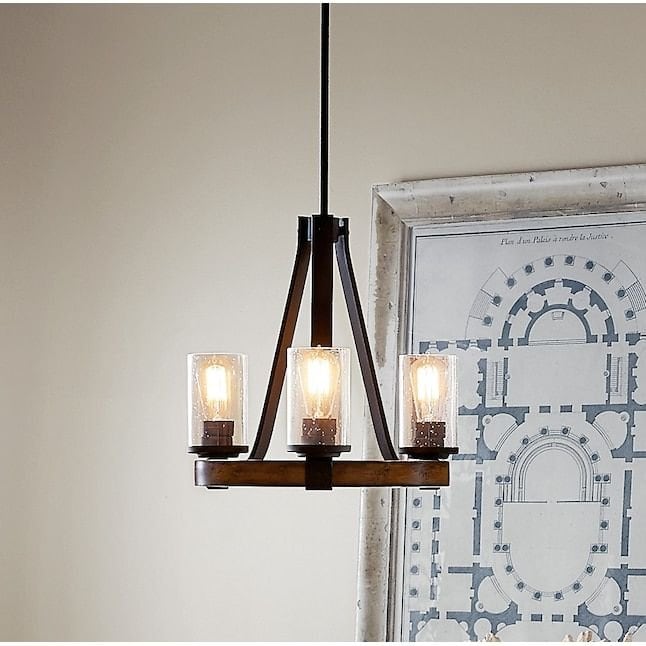 Kichler Barrington 3-Light Distressed Black Chandelier – Used – Good