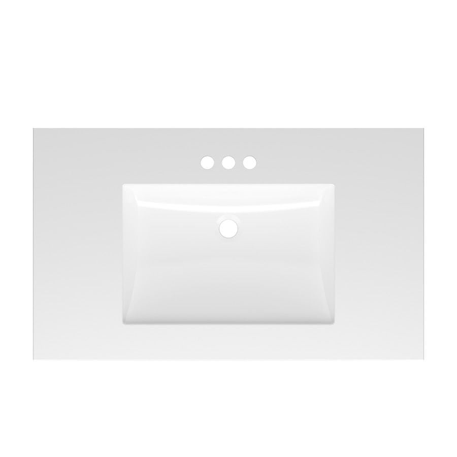 Source 37" x 22" White Cultured Marble Top Vanity – New