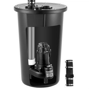 VEVOR Sewage Pump System, 1/2 HP, 4800 GPH Cast Iron Sewage Pump with Basin Kit